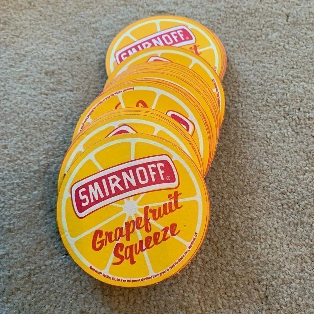 Smirnoff Grapefruit Squeeze Barware Drink Coasters Lot Of 50